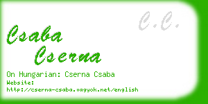 csaba cserna business card